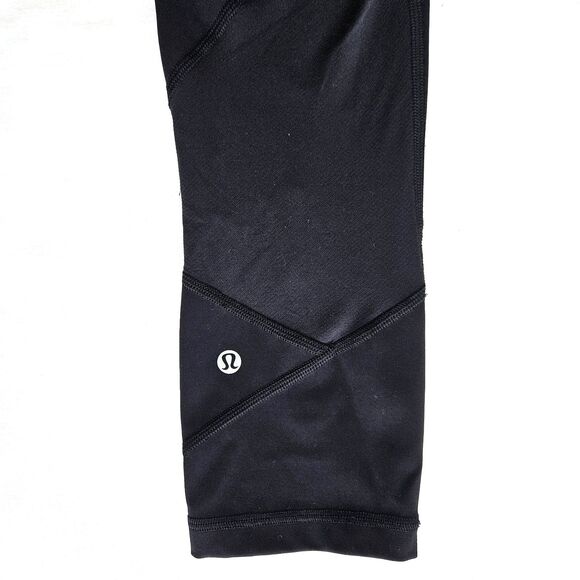 Lululemon Pace Rival Crop Full-On Luxtreme 22" Womens Size 4 Black - Picture 10 of 15